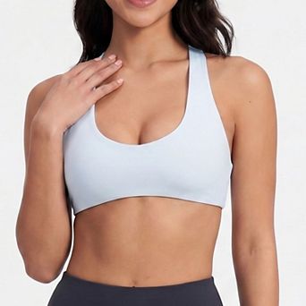 Women's Padded V Neck Sports Bra Tank Top Wide Strap Workout Yoga Crop Top