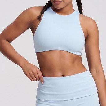 Women's Padded High Neck Racerback Sports Bra Tank Top Workout Yoga Crop Top