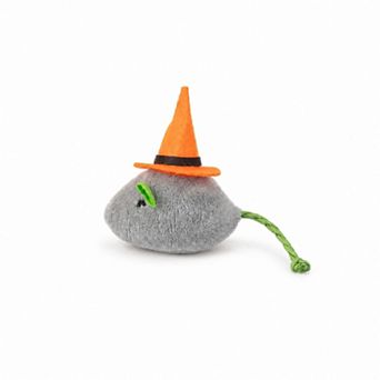 Halloween Witch Mouse Cat Toy with Soft Plush Body and Rope Tail