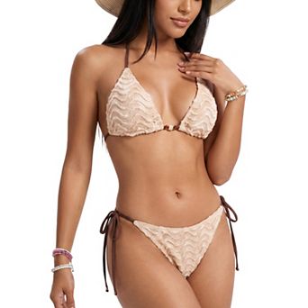 Women's Textured Triangle Bikini Set