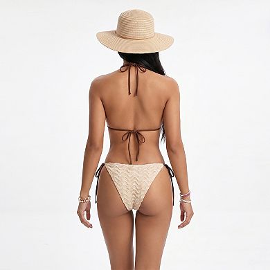 Women's Textured Triangle Bikini Set
