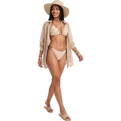 Women's Textured Triangle Bikini Set