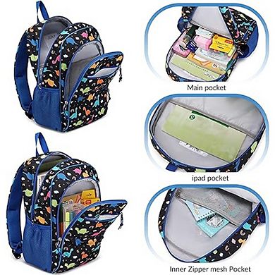 Cute Dinosaur Preschool Backpack Lightweight Water Resistant Schoolbag with Chest Strap