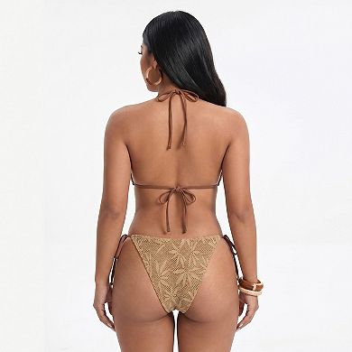 Women's Leaf Motif Textured Bikini Set