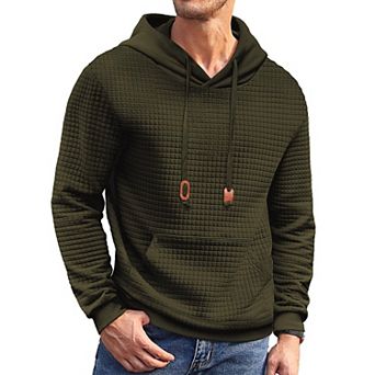 COOFANDY Mens Waffle Knit Hoodies Hipster Casual Hooded Sweatshirt Long Sleeve Pullover Hoodie