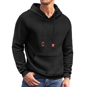 COOFANDY Men' Waffle Knit Hoodies Hipster Casual Hooded Sweatshirt Long Sleeve Pullover Hoodie