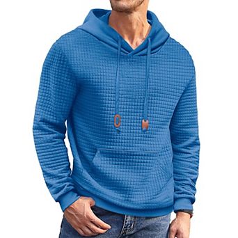 COOFANDY Men's Waffle Knit Hoodies Hipster Casual Hooded Sweatshirt Long Sleeve Pullover Hoodie
