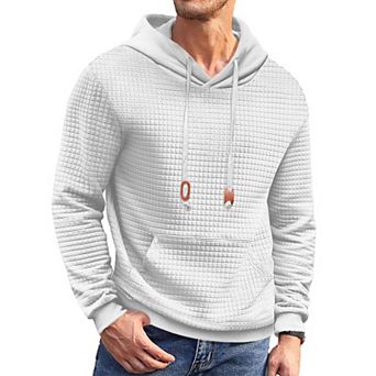 COOFANDY Men's Waffle Knit Hoodies Hipster Casual Hooded Sweatshirt Long Sleeve Pullover Hoodie