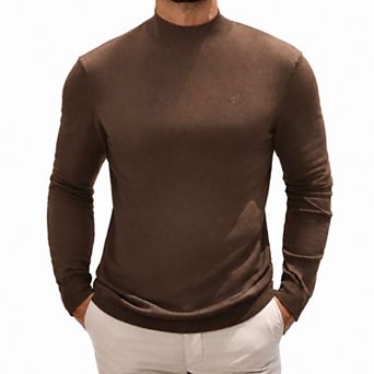 COOFANDY Mens Mock Neck Sweater Slim Fit Fine Knit Lightweight Long Sleeve Pullover