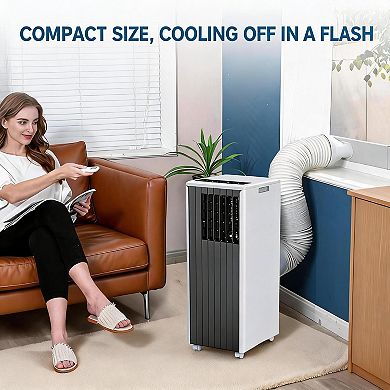 8000 BTU Portable Air Conditioner 3-in-1 Quiet Energy Efficient Remote Timer Window Kit 300 Sq Ft