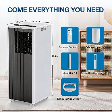 8000 BTU Portable Air Conditioner 3-in-1 Quiet Energy Efficient Remote Timer Window Kit 300 Sq Ft