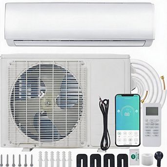 18000 BTU Mini Split AC Heat Pump 23 SEER2 WiFi Alexa Wall Mount Cools 1250 Sq Ft
