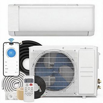 12000 BTU Mini Split AC Heater 22 SEER2 WiFi Alexa Wall Mount Cools 750 Sq Ft