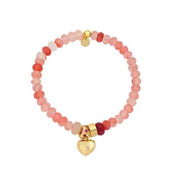 Love This Life® 14k Gold Flash Plated Quartz Beaded Stretch Bracelet