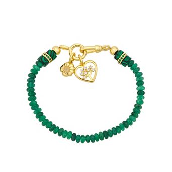 Love This Life® 14k Gold Flash Plated Round Quartz Beaded Stretch Bracelet