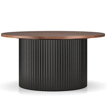 Costway Round Coffee Table 32" Tea Table with Solid Wood Frame Home Accent Cocktail Table