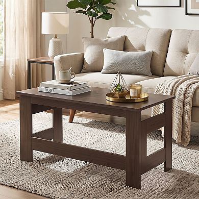 Costway Folding Coffee Table, Portable Low Floor Table with Foldable Legs for Living Room