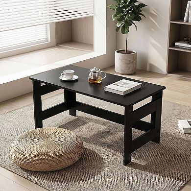 Costway Folding Coffee Table, Portable Low Floor Table with Foldable Legs for Living Room