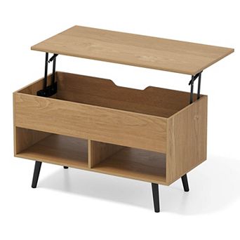 Costway 31.5" Lift Top CoffeeTable ModernTable with Hidden Compartment Wood Legs For Home