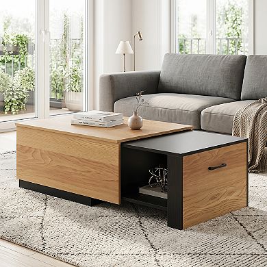 Costway Extendable Coffee table, 21.5”-43.5” Adjustable Length, Low Profile Center Table