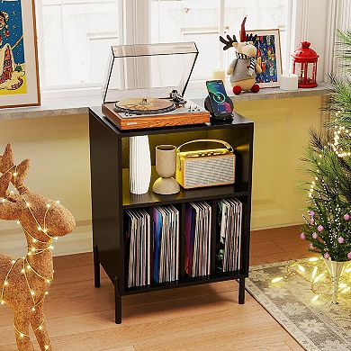 Costway Record Player Stand Turntable Stand with Vinyl Storage Holder & Shelf Table