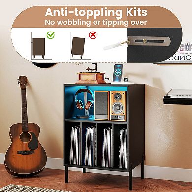 Costway Record Player Stand Turntable Stand with Vinyl Storage Holder & Shelf Table