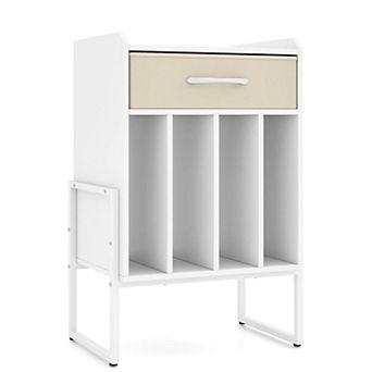 Costway Record Player Stand Turntable Stand with Drawer & Record Holder Display Shelf