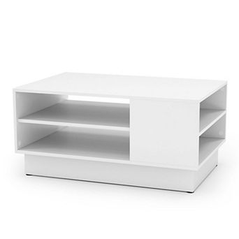 Costway 34" Long Rectangle Center Table Coffee Table with 2 tier Open Storage Shelves
