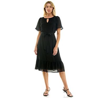 Women's Luxology Keyhole Tie-Waist Midi Dress