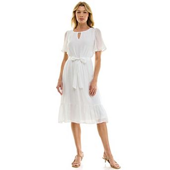 Women's Luxology Keyhole Tie-Waist Midi Dress