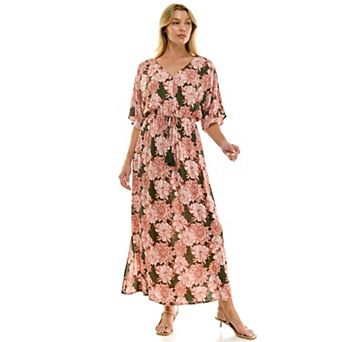 Women's Luxology V-Neck Tie-Waist Maxi Dress
