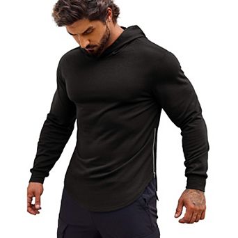 COOFANDY Men' Workout Sweatshirt Long Sleeve Muscle Fit Gym Hoodies Pullover for Men Sportwear