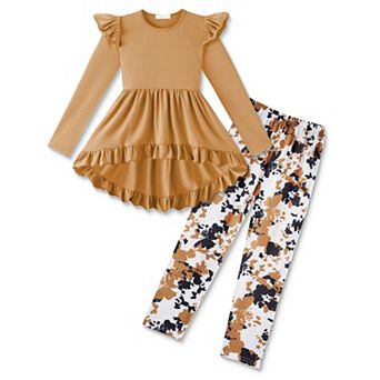 Arshiner Toddler Girl Clothes Long Sleeve Pullover Tops And Leggings Fall Winter Outfit Set