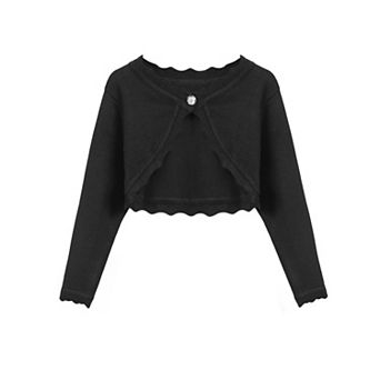 Arshiner Girls Open Front Bolero Shrug Kids Long Sleeve Cropped Elegant Cardigan Knit Sweater
