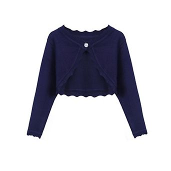 Arshiner Girls Open Front Bolero Shrug Kids Long Sleeve Cropped Elegant Cardigan Knit Sweater