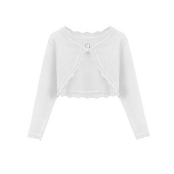 Arshiner Girls Open Front Bolero Shrug Kids Long Sleeve Cropped Elegant Cardigan Knit Sweater