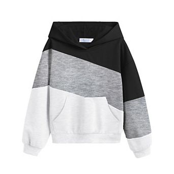 Arshiner Teen Girls Fall Color Block Hooded Sweatshirt with Pockets