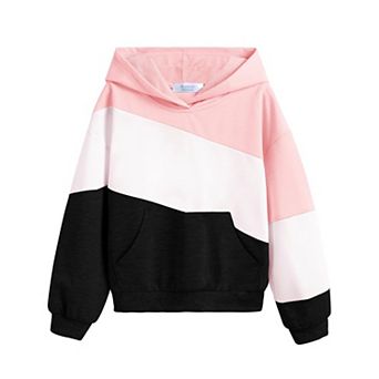 Arshiner Teen Girls Fall Color Block Hooded Sweatshirt with Pockets