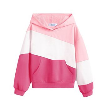 Arshiner Teen Girls Fall Color Block Hooded Sweatshirt with Pockets