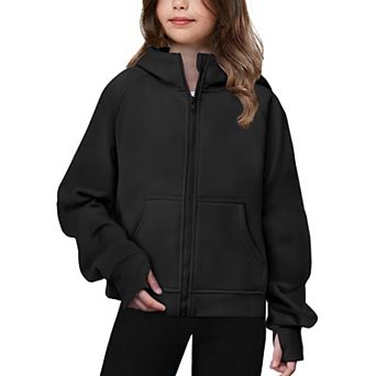 Arshiner Girls Zip Up Hoodies Teen Hooded Sweatshirts Fleece Jackets Kids Fall Fashion Outfits