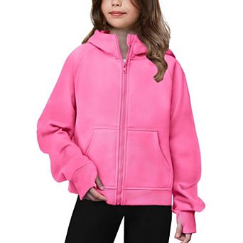 Arshiner Girls Zip Up Hoodies Teen Hooded Sweatshirts Fleece Jackets Kids Fall Fashion Outfits