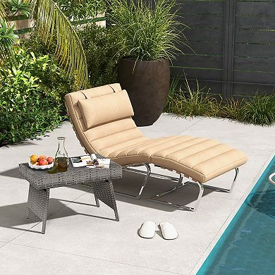 Costway Patio Folding Rattan Wicker Side Table End Coffee Table Portable Garden