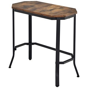 Costway Narrow End Side Sofa Table Stable Steel Frame for Living Room Bedroom
