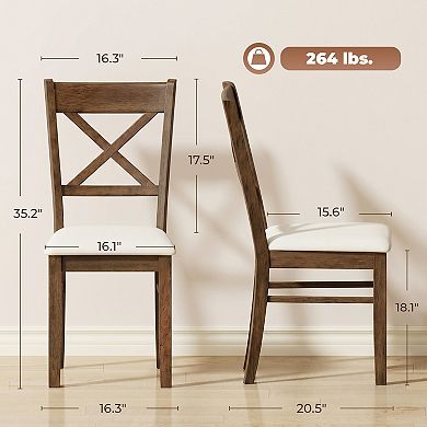 Dining Chairs Set of 2 Upholstered Kitchen Chairs with Wooden Frame