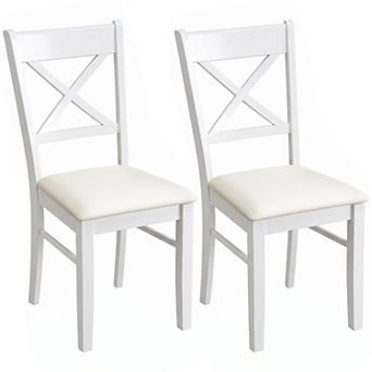 Dining Chairs Set of 2 Upholstered Kitchen Chairs with Wooden Frame