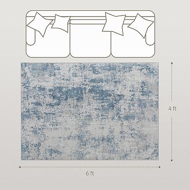 HOMCOM Area Rug, Non-Slip Machine Washable Rug for Living Room