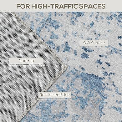 HOMCOM Area Rug, Non-Slip Machine Washable Rug for Living Room