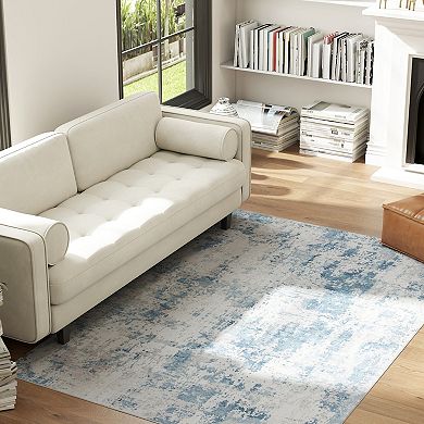 HOMCOM Area Rug, Non-Slip Machine Washable Rug for Living Room