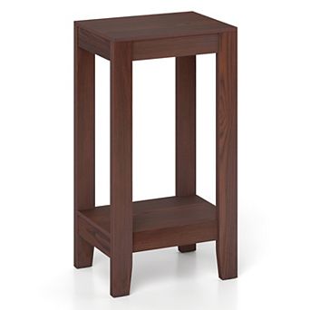 Costway 2 tier End Table Rectangular Sofa Side Table with Storage Shelf Small Bedside Table