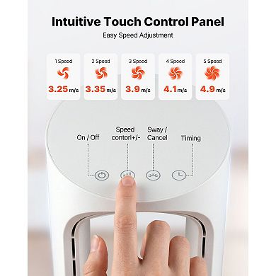 Desk Fan Bladeless, 17 inch Office Table Fan Small Quite, 5 Speeds Adjustment, 0-9H Timer, Bedroom